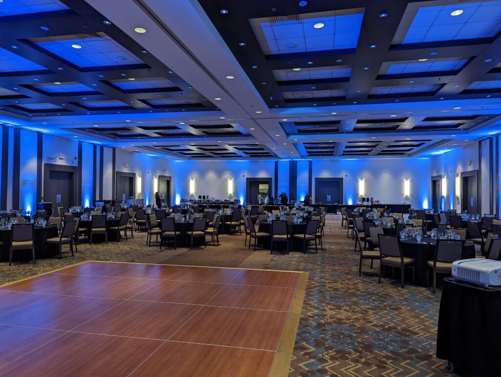 Uplighting at Blue Mountain Conference Center for a DJ event