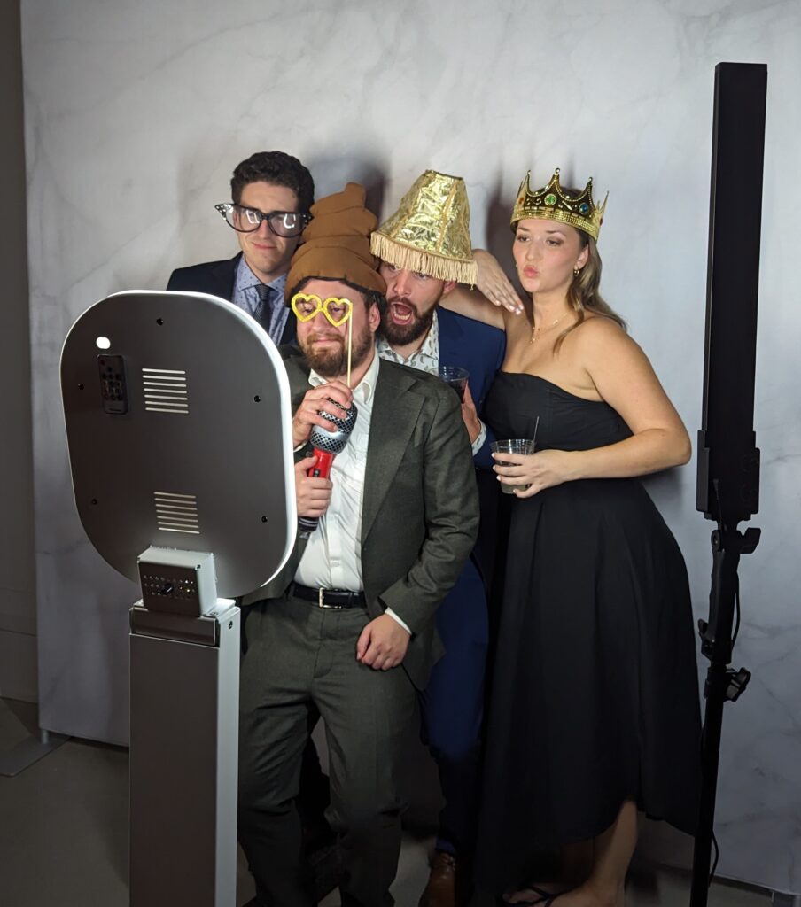 Modern trendy Photobooth with glam filter at three feathers terrace in Innisfil for a wedding